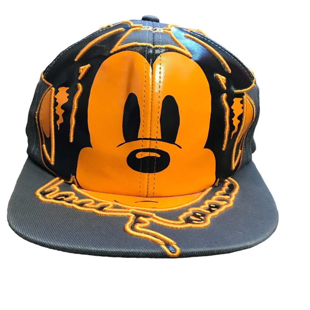 Disney Parks DJ Mickey Mouse Headphones Men's Hat OS Gray Orange Ball Cap Cotton